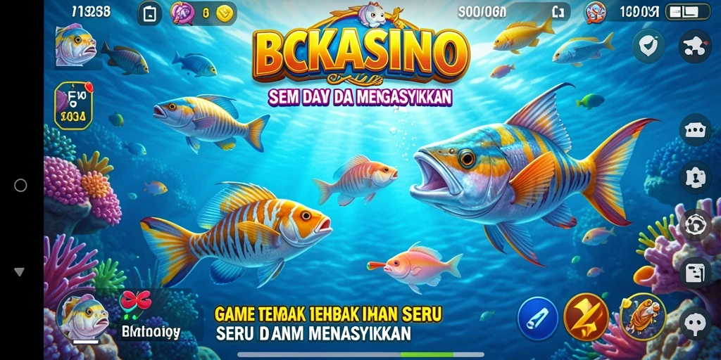 Tampilan gameplay menarik dalam BCKASINO saat menangkap ikan.
