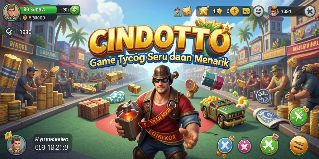 Tampilan gameplay CINDOTOTO yang penuh warna dan dinamis.