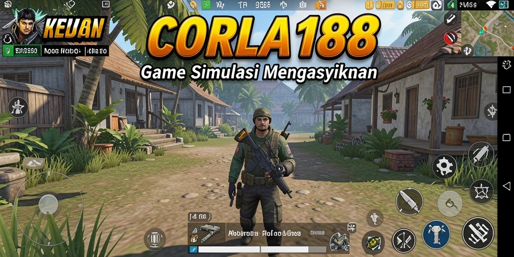 Tangkapan layar utama dari gameplay <strong>CORLA188</strong> yang menampilkan aksi simulasi yang mendebarkan.