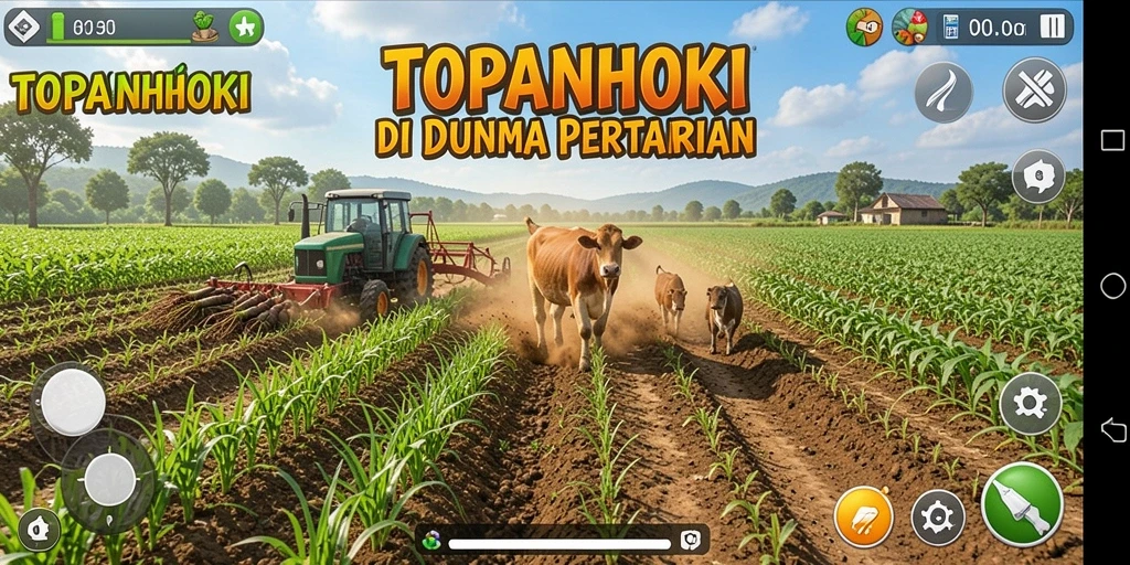 Tampilan gameplay seru di dunia pertanian TOPANHOKI.